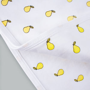 Baby blanket white with yellow pears
