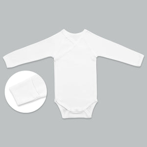 Organic wrap bodysuit 46 - long sleeve body with scratch protection - set