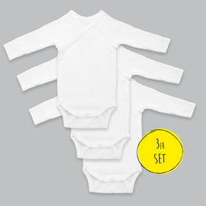 Organic wrap bodysuit 46 - long sleeve body with scratch protection - set
